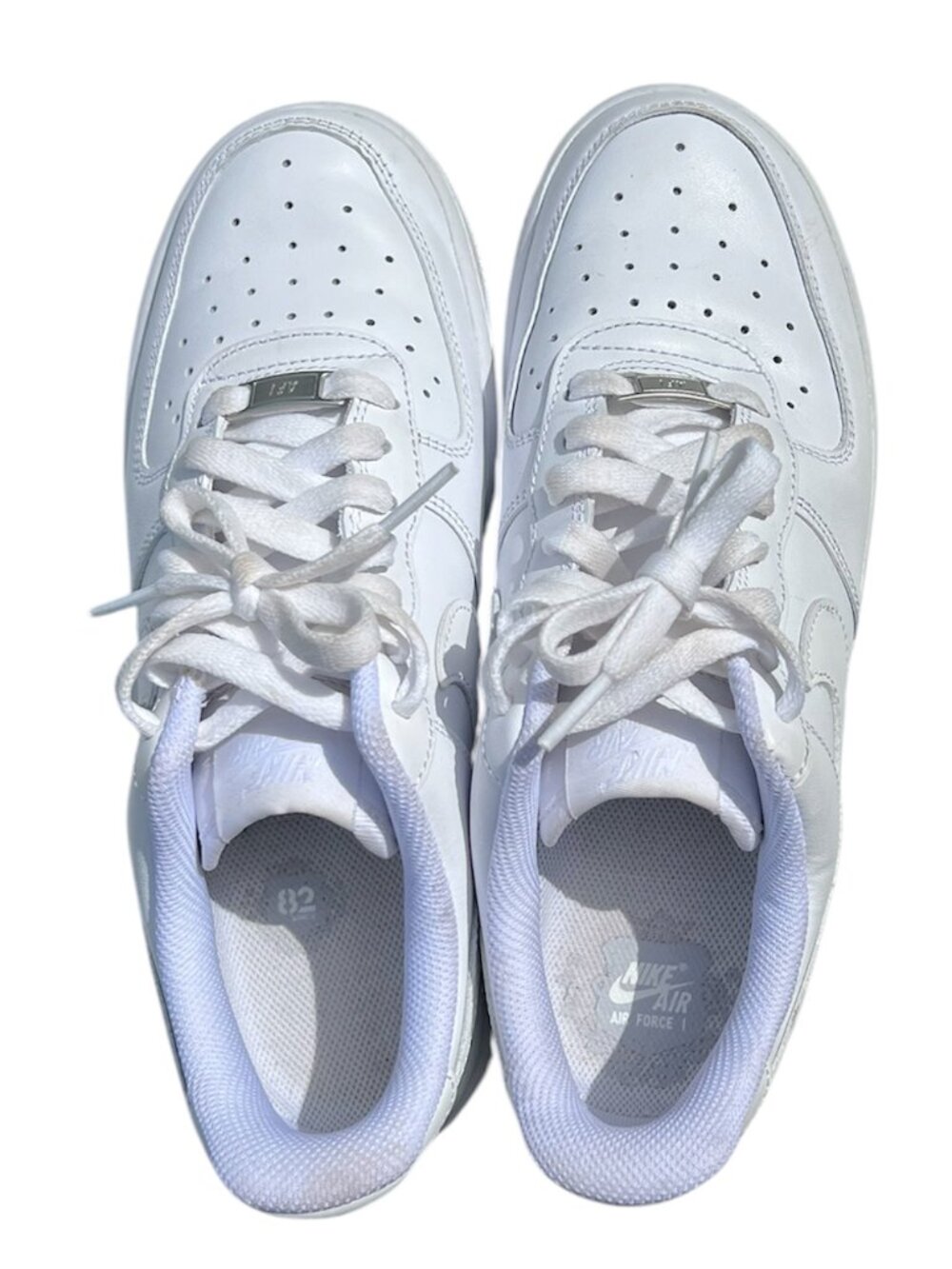Nike Air Force 1 ’07 Low Triple White Sneakers Mens 8.5 Clean - Picture 4 of 8
